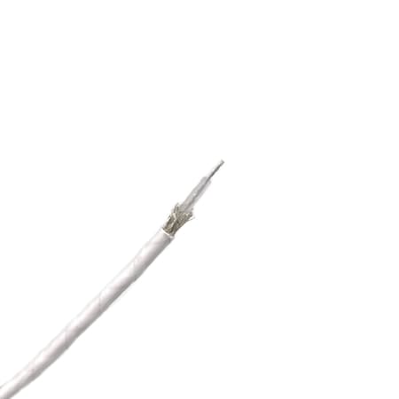 Remington Industries RG-188A/U Coaxial Cable, Single-Shielded, 0.100" Diameter Coax with White PTFE Jacket, 50 ft Length RG-188-50